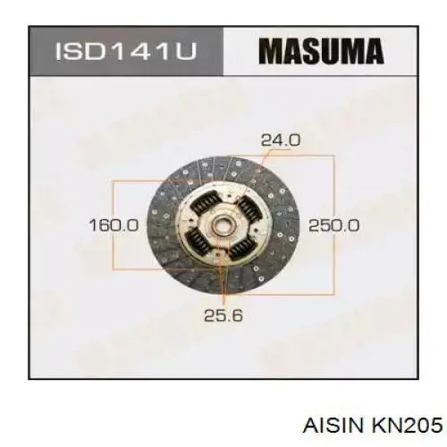 Купити KN205 Aisin Комплект зчеплення (диск, корзина, підшипник)