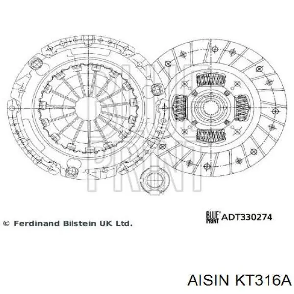 Комплект зчеплення (3 частини) KT316A Aisin