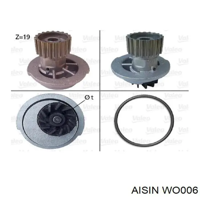 Купити WO006 Aisin Насос охолоджуючої рідини