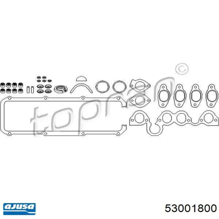 Комплект прокладок двигуна, верхній Audi 90 (81, 85, B2) (Ауді 90)