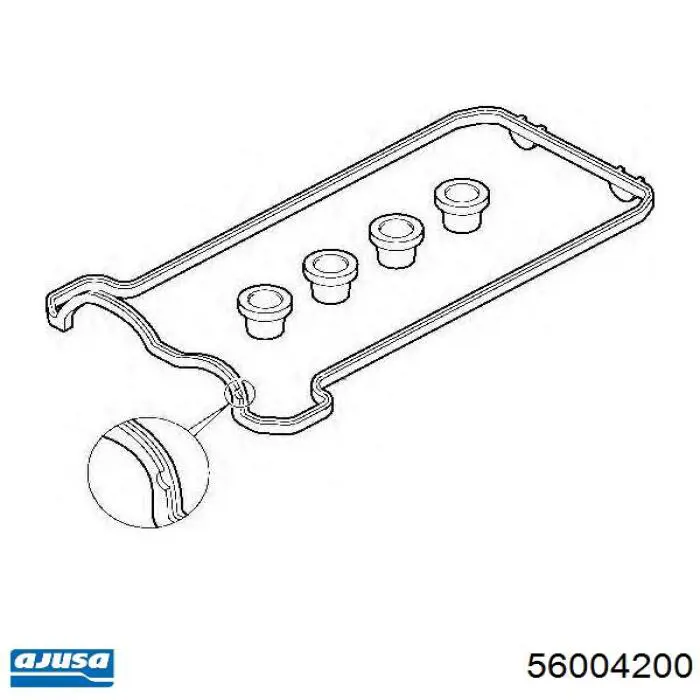 Прокладка клапанної кришки двигуна, комплект 56004200 Ajusa