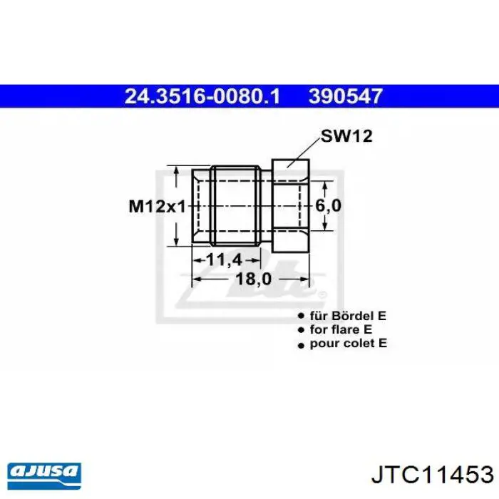 JTC11453 Ajusa Прокладка турбіни, монтажний комплект