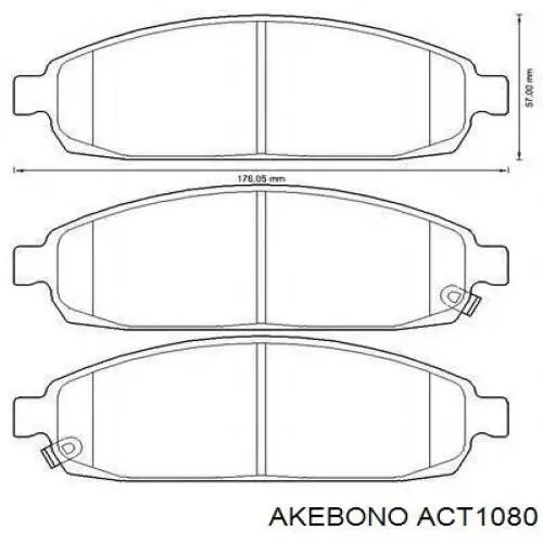 Купити ACT1080 Akebono Колодки гальмівні передні, дискові