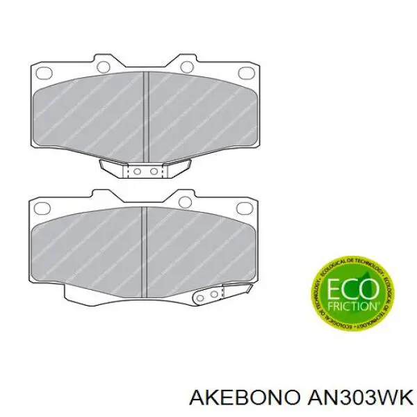 Гальмівні колодки Akebono AN303WK ціна, від 19.04 USD