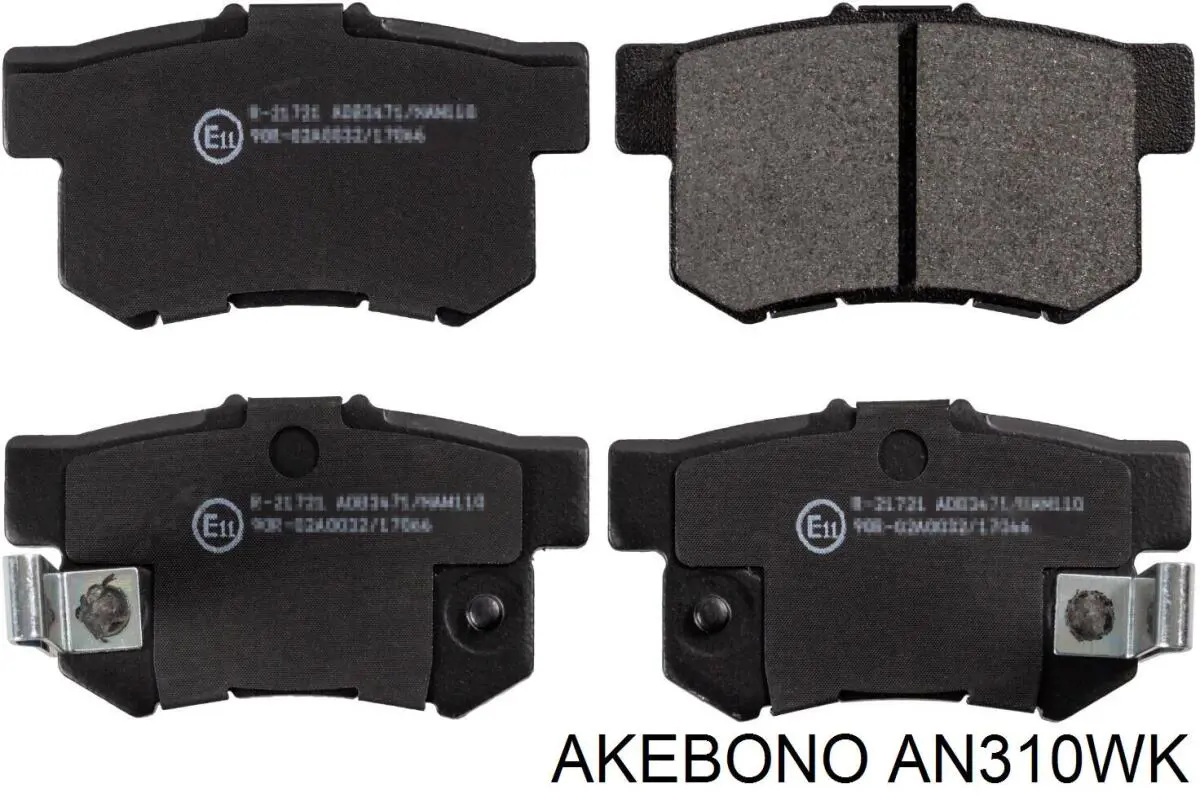 AN310WK Akebono Колодки гальмівні задні, дискові