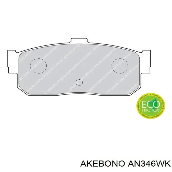 Задні гальмівні колодки Akebono AN346WK ціна, від 15.62 USD