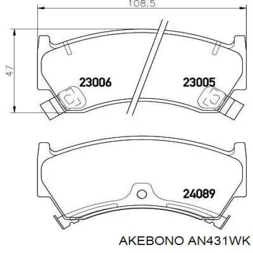 AN431WK Akebono Передні гальмівні колодки