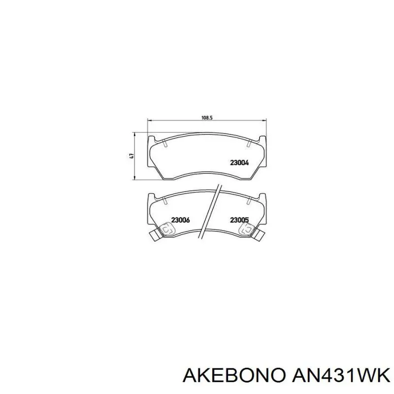 Купити AN431WK Akebono Колодки гальмівні передні, дискові