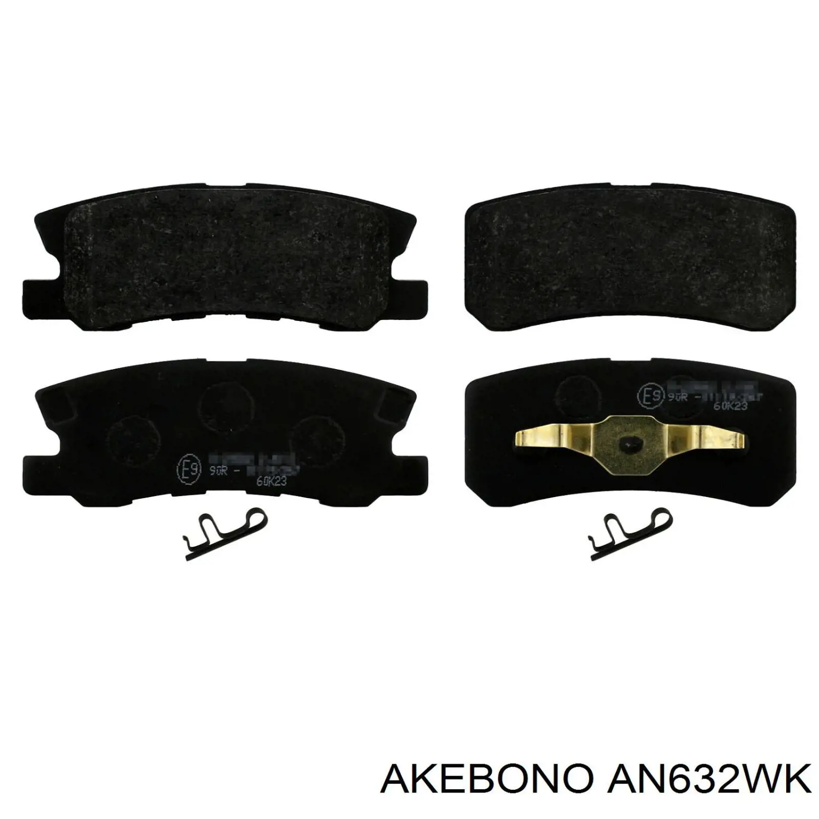 AN632WK Akebono Колодки гальмівні задні, дискові