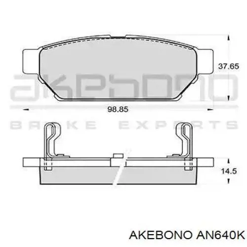 Передні тормозні колодки AN640K Akebono