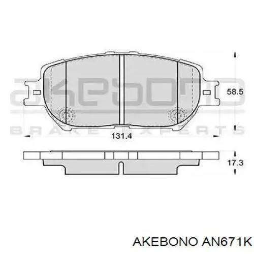 Купити AN671K Akebono Колодки гальмівні передні, дискові