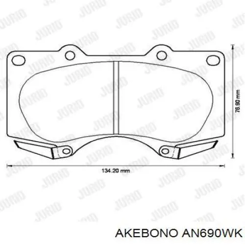 AN690WK Akebono Передні гальмівні колодки
