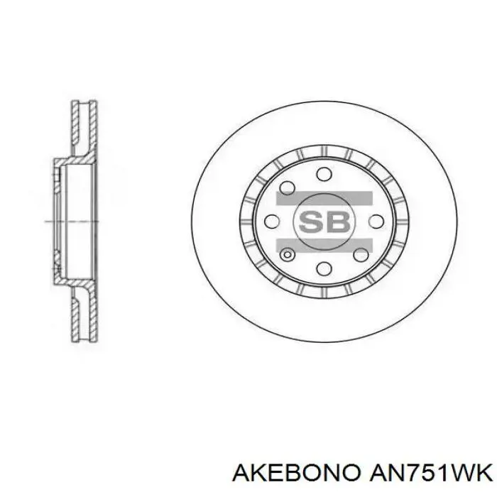 AN751WK Akebono колодки гальмівні передні, дискові