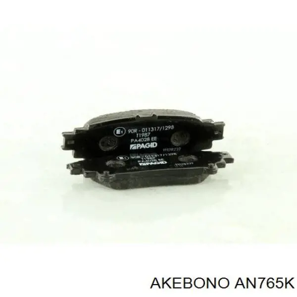 AN765K Akebono Колодки гальмівні задні, дискові