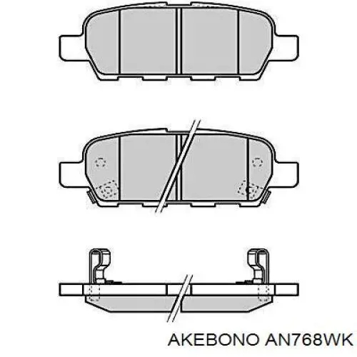 Купити AN768WK Akebono Задні колодки