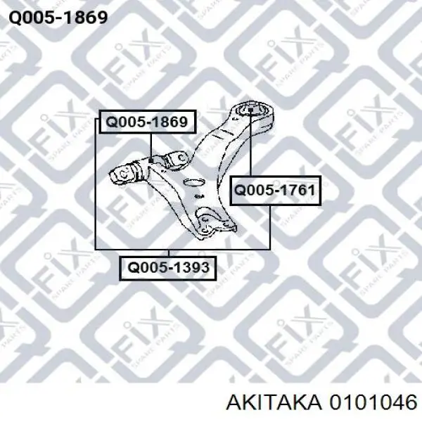 Сайлентблок переднього важеля 0101046 Akitaka