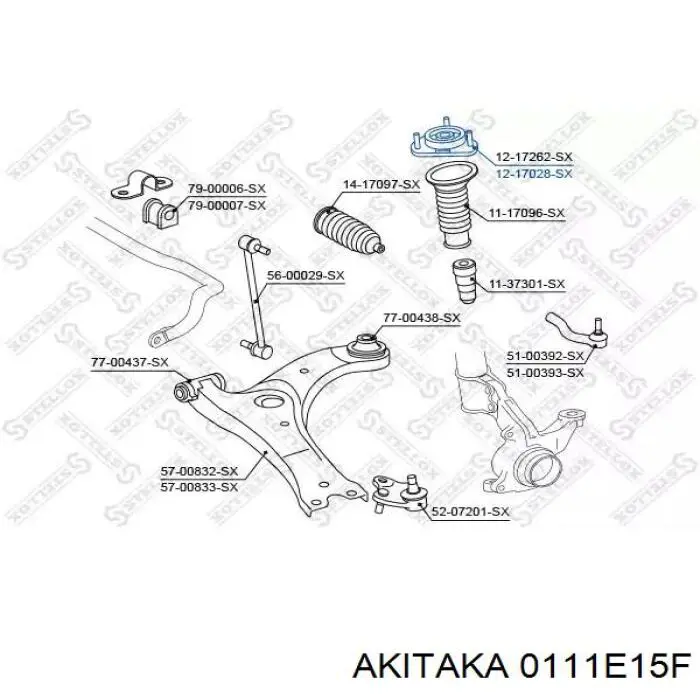 0111E15F Akitaka Кріплення переднього амортизатора