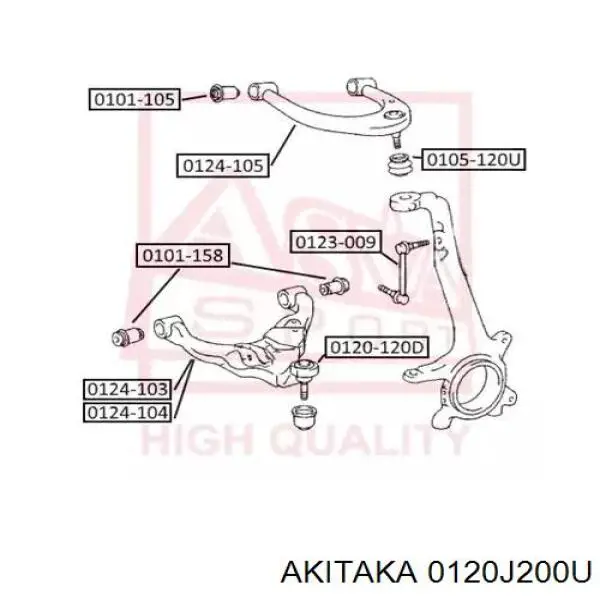 Купити 0120J200U Akitaka Кульова опора, верхня