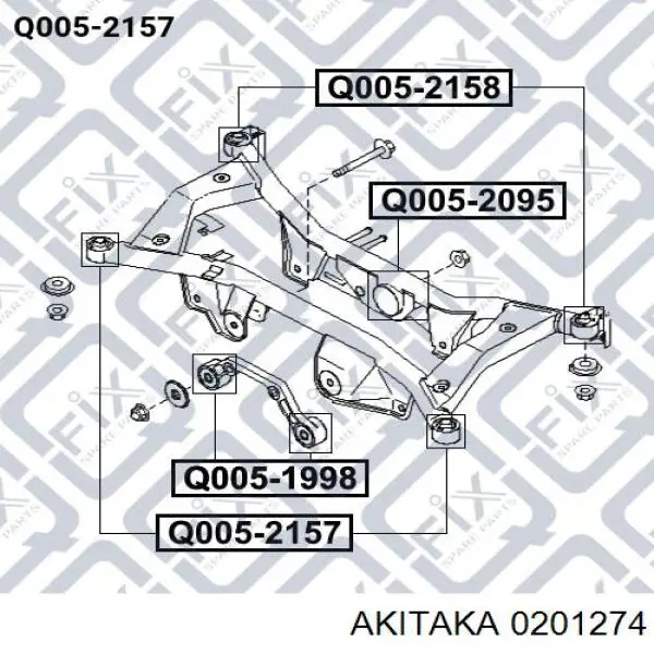 Сайлентблок задньої балки/підрамника 0201274 Akitaka