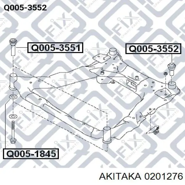 Сайлентблок передній балки/підрамника 0201276 Akitaka