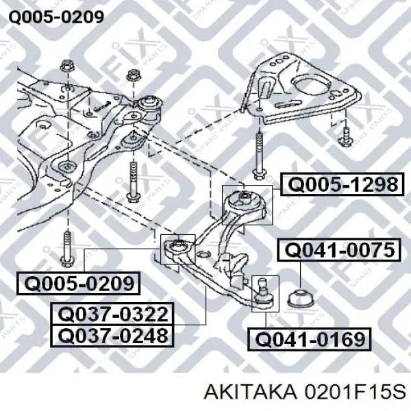 Сайлентблок переднього важеля 0201F15S Akitaka