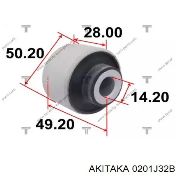 Сайлентблок нижнього важеля передньої підвіски Akitaka 0201J32B ціна, від 16.04 USD