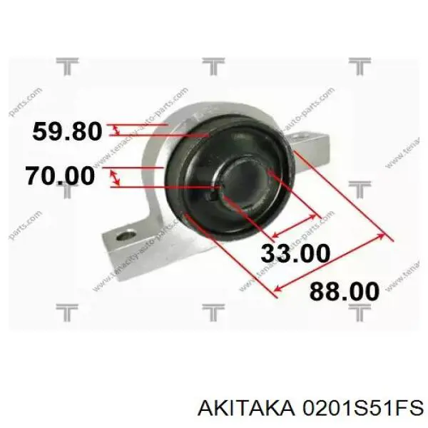 Сайлентблок переднього нижнього важеля 0201S51FS Akitaka