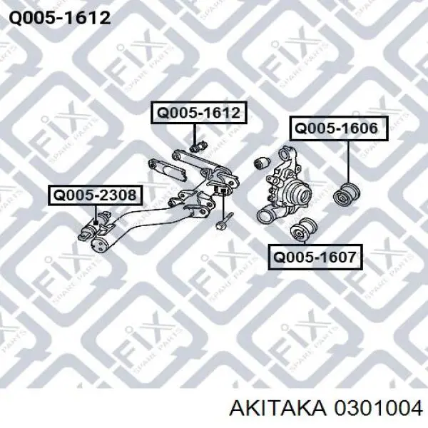 Сайлентблок заднього нижнього важеля Akitaka 0301004 ціна, від 5.12 USD