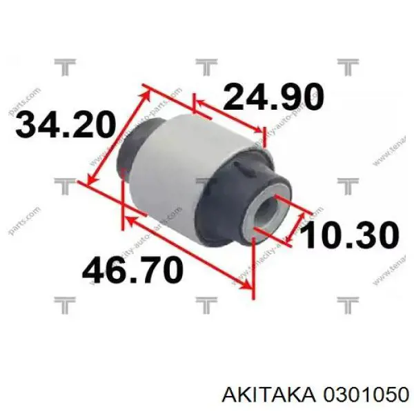 Сайлентблок переднього верхнього важеля Akitaka 0301050 ціна, від 3.43 USD