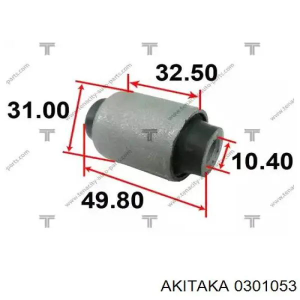 Сайлентблок заднього поперечного важеля Akitaka 0301053 ціна, від 4.59 USD