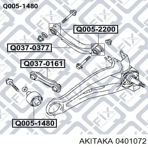 Сайлентблок заднього поздовжнього нижнього важеля MIBS054 Kautek