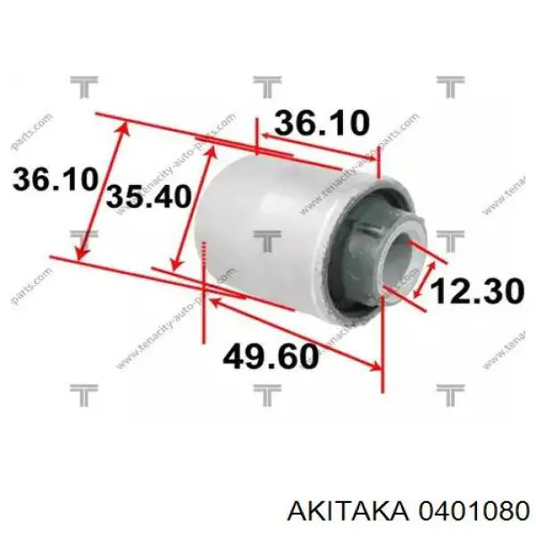 Купити 0401080 Akitaka Сайлентблок заднього поперечного важеля