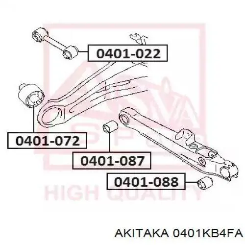 Сайлентблок амортизатора переднього Akitaka 0401KB4FA ціна, від 6.79 USD