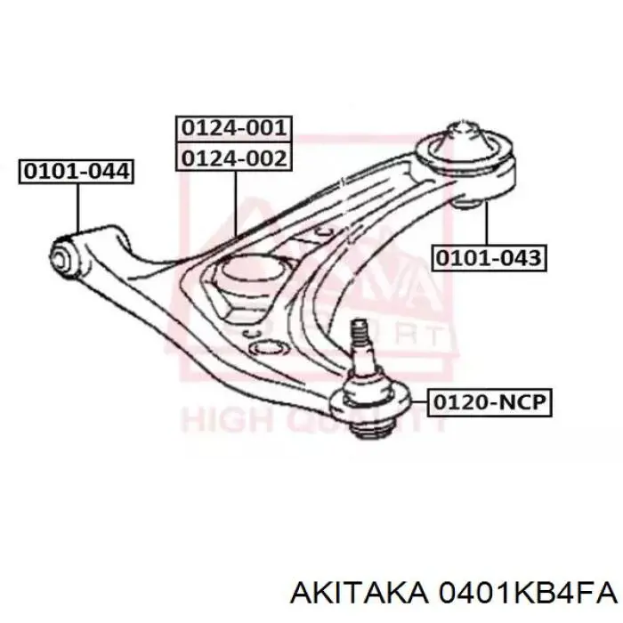 Купити 0401KB4FA Akitaka Сайлентблок амортизатора переднього