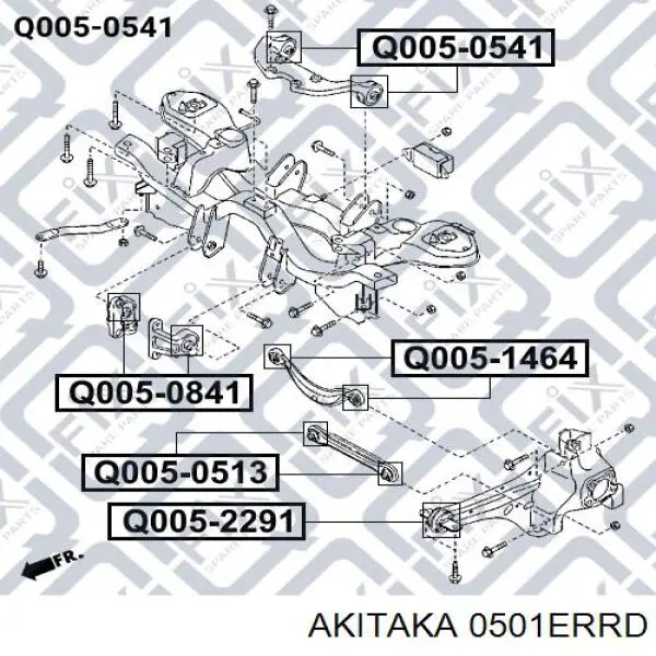 0501ERRD Akitaka Сайлентблок траверси кріплення заднього редуктора, задній