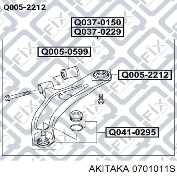 Купити 0701011S Akitaka Сайлентблок передньої підвіски
