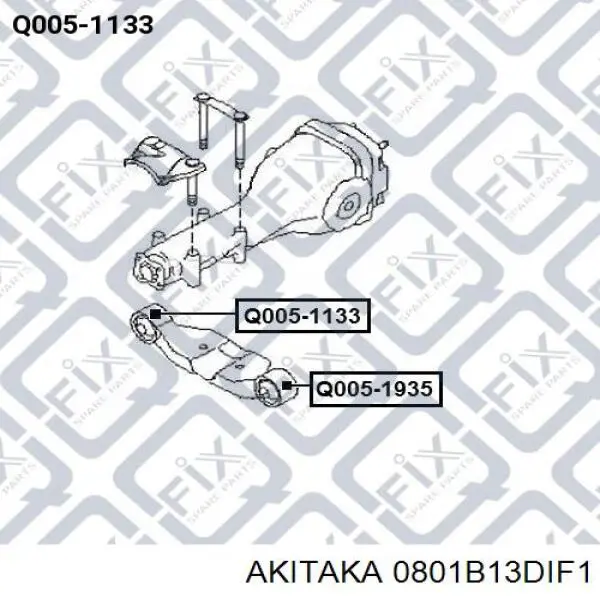 0801B13DIF1 Akitaka сайлентблок траверси кріплення заднього редуктора, лівий