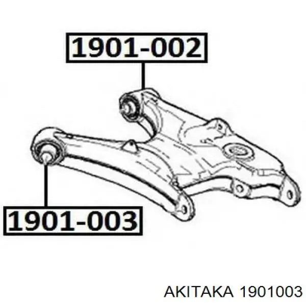 Сайлентблок заднього нижнього важеля 1901003 Akitaka