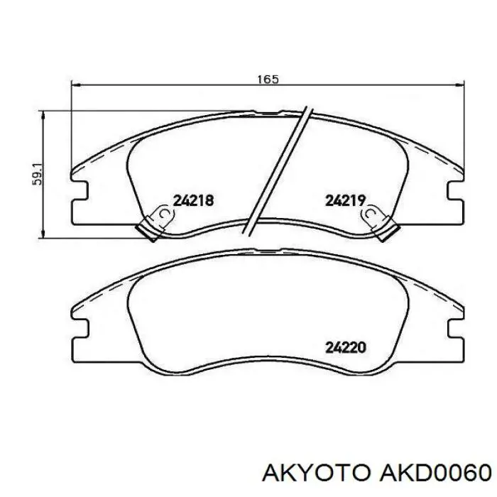 Колодки гальмівні передні, дискові AKD0060 Akyoto