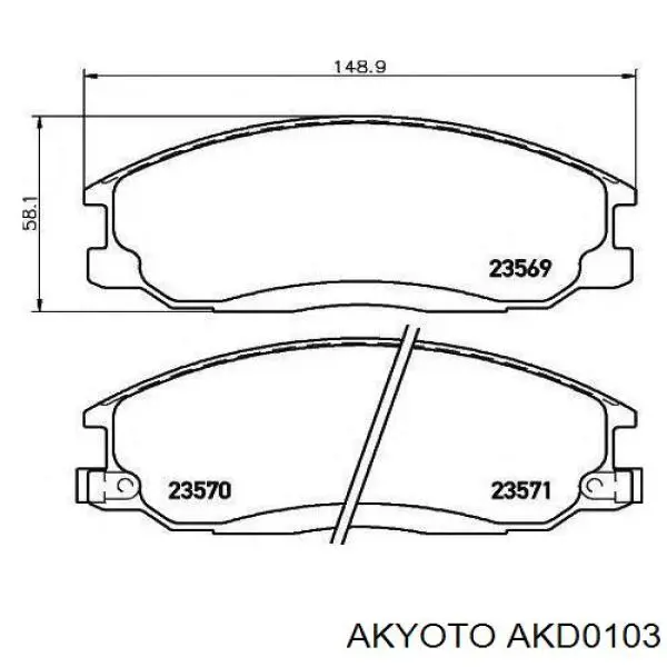 Передні тормозні колодки AKD0103 Akyoto