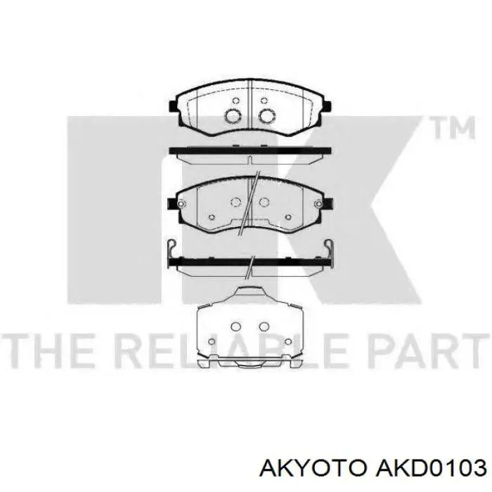 Гальмівні колодки Akyoto AKD0103 ціна, від 22.35 USD