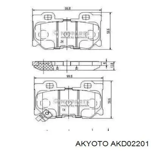 Купити AKD02201 Akyoto Задні колодки