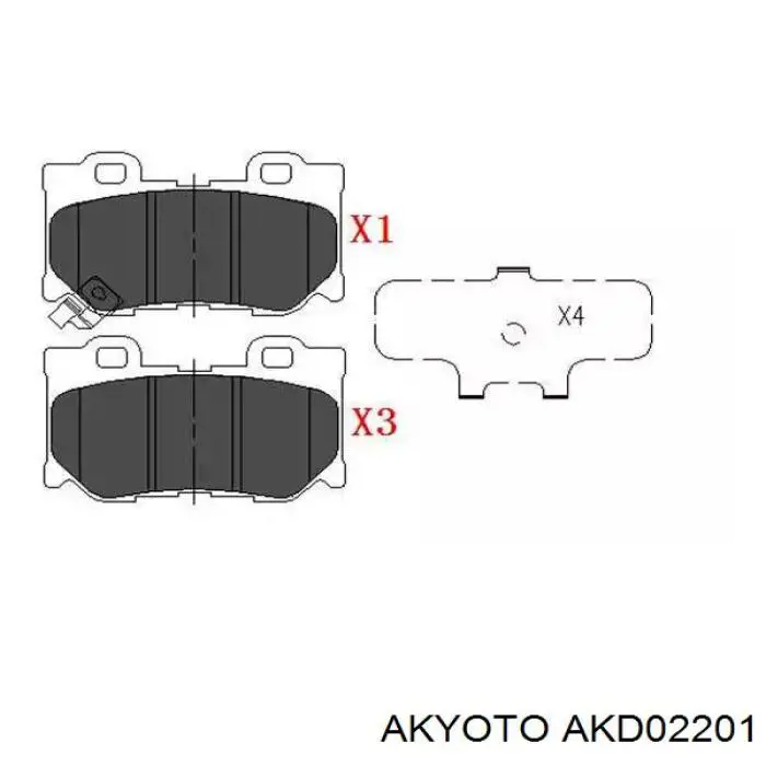 Задні гальмівні колодки Akyoto AKD02201 ціна, від 27.72 USD