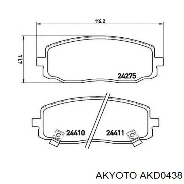 Передні тормозні колодки AKD0438 Akyoto