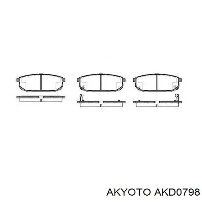 AKD0798 Akyoto колодки гальмові задні, дискові