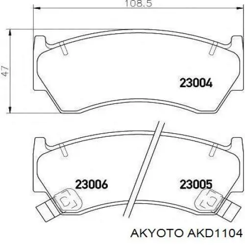 Купити AKD1104 Akyoto Колодки гальмівні передні, дискові