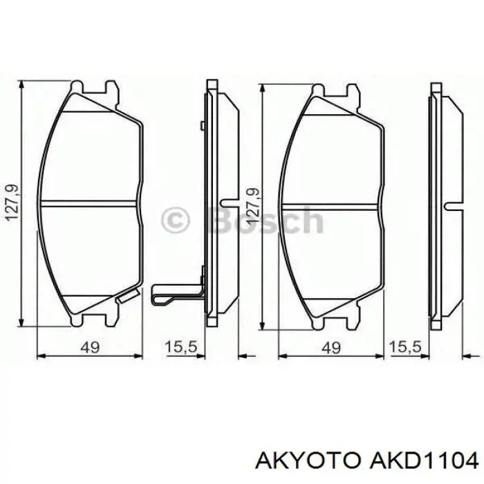 Передні тормозні колодки AKD1104 Akyoto