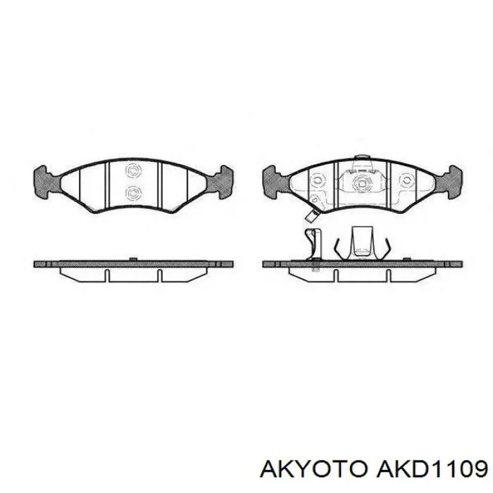 AKD1109 Akyoto Колодки гальмівні задні, дискові