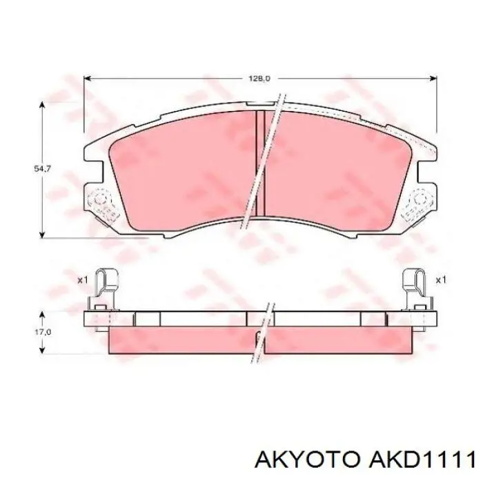 AKD1111 Akyoto колодки гальмівні передні, дискові