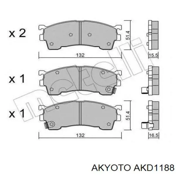 Передні тормозні колодки AKD1188 Akyoto